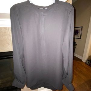 Apt 9 black lined zips up tunic snaps @ cuff Large